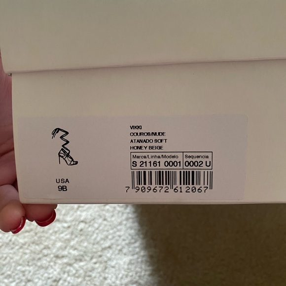 Nude leather lace up heels - Picture 5 of 7